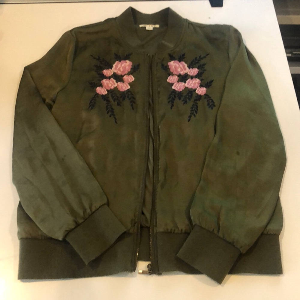 Army green bomber jacket